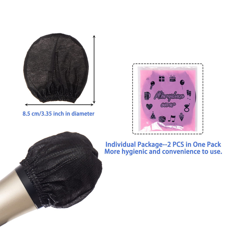 [AUSTRALIA] - Microphone Cover Pop Filter 400 PCS, Disposable Mic Cover with Individual Packing, Microphone Protector Suit for Most Handheld Microphones, Non-Woven, Black 400 PCS-Black 