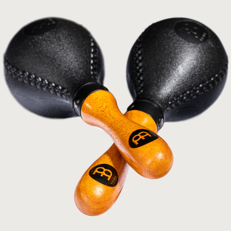 Meinl Percussion, Standard Size with ABS Plastic Wooden Concert Maracas Hand Shaker Rattles with All-weather Synthetic Shells — NOT MADE IN CHINA — Solid Wood Handles, 2-YEAR WARRANTY (PM2BK)