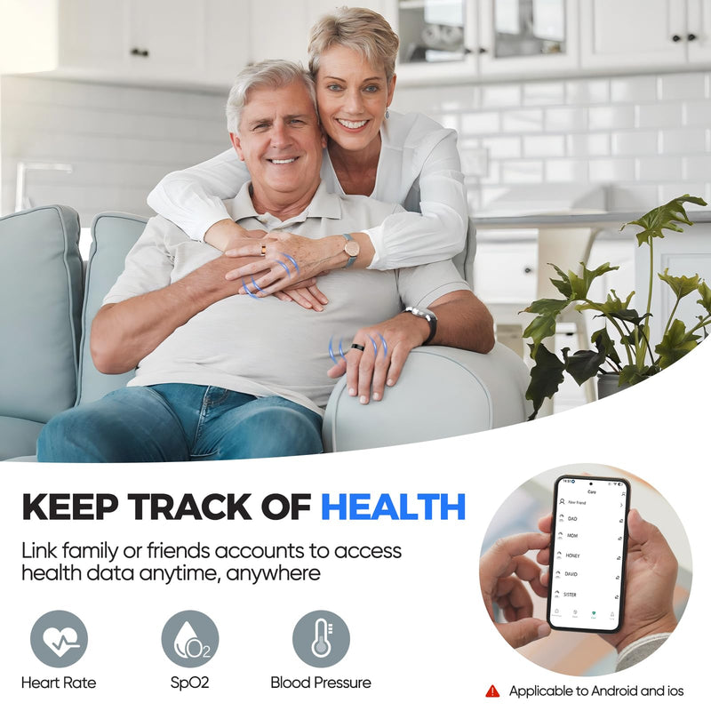 Smart Ring Health Tracker, Sleep/Exercise Monitoring, iOS /Android Compatible, IP68 Water Resistance, No Subscription Required, 5-Day Battery Life, Suitable for Both Women and Men (Rose Gold, 9)