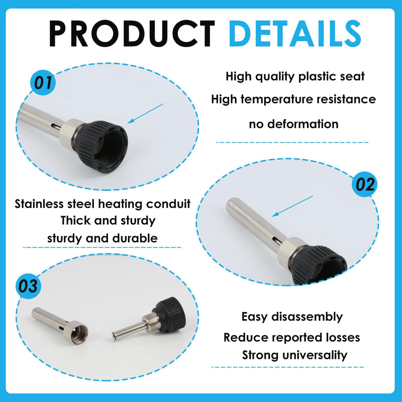 4 Pieces Immersion Sleeve 1/2 Inch Thread, Stainless Steel Protection Tube for Temperature Sensors, 67 mm Length, 6 mm Inner Diameter, 8 mm Outer Diameter Thermowell for Sensors in Solar, Water