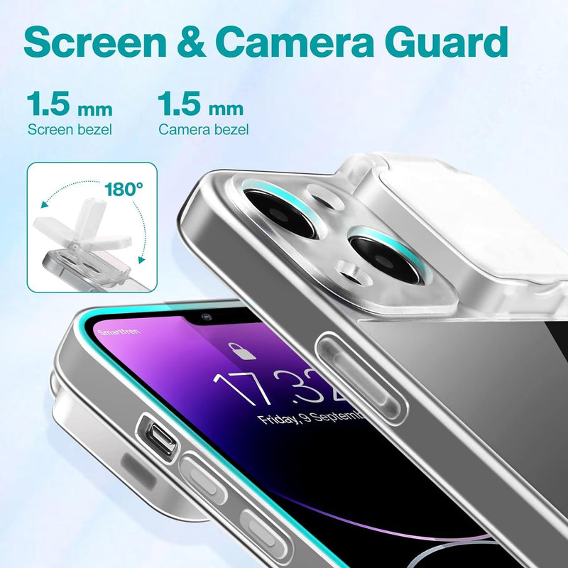[AUSTRALIA] - Selfie Light for iPhone 15 Case with LED Built-in Light-Up Rechargeable for TIK Tok/Stream/Makeup/Live/Video- Selfie (2 Models, 3 Level Brightness) (Clear, for iPhone 15) Clear 