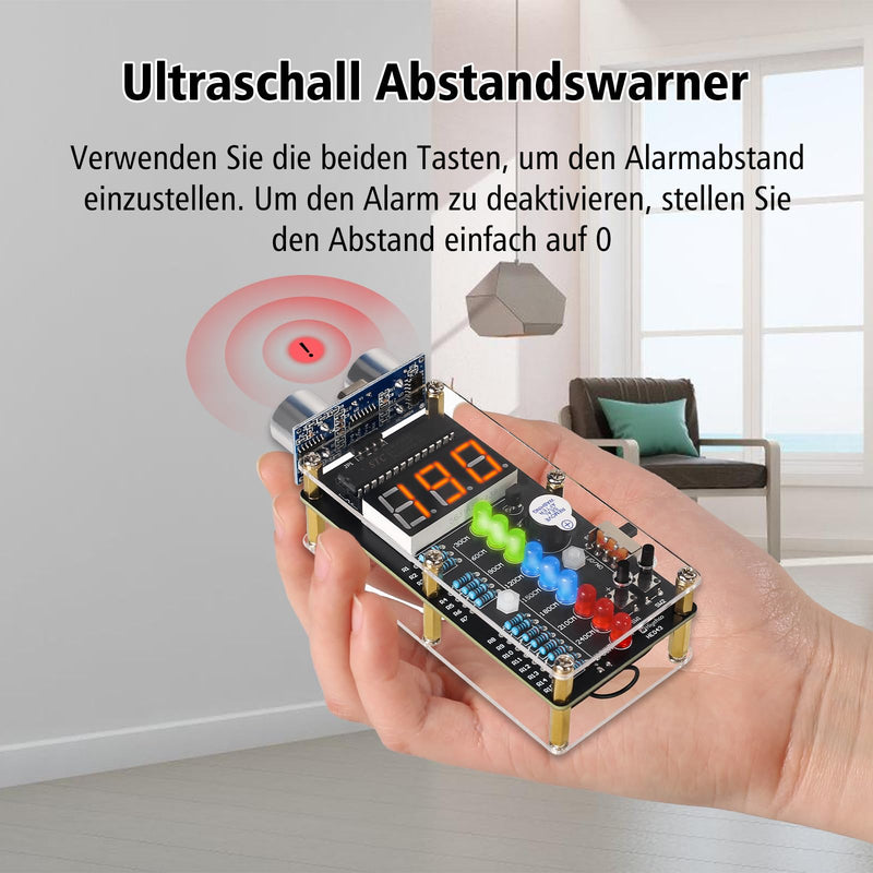 [AUSTRALIA] - Ultrasonic Rangefinder Soldering Kit, ElektoLoter HC-SR04 Distance Sensor DIY Electronic Kit with LED Indicators, STEM Soldering Learning for Home and School Education as well as Daily Use 