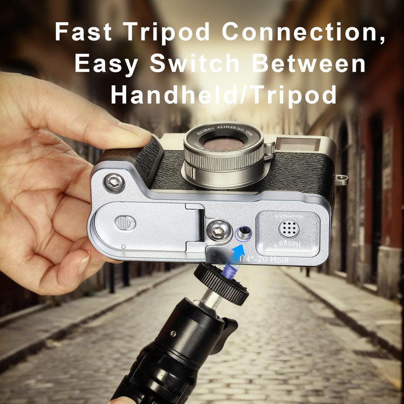 Haoge Handle HandGrip for Fujifilm x Half Camera Body Accessories L-Shape Grip Bracket Plate HG-XHALF-S Silver-Plate