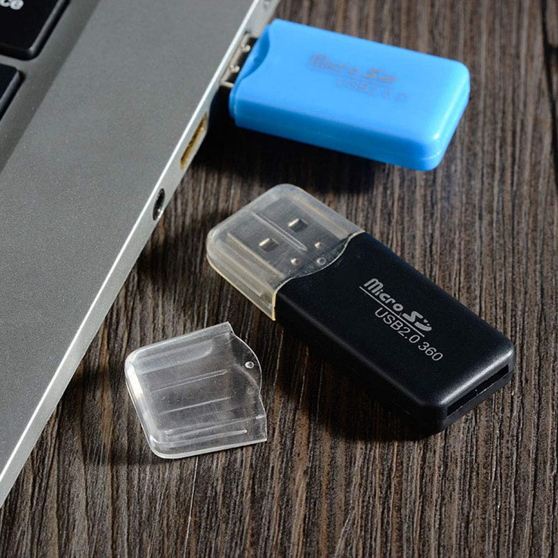 VizGiz 6 Pack Micro SD Card Reader SDXC TF USB 2.0 T-Flash MicroSD TransFlash Memory Card Reader Adapter Writer Mini Ice Cool for Android Phone Camera PDA MP3 MP4 PC Mac Tablet TV Box