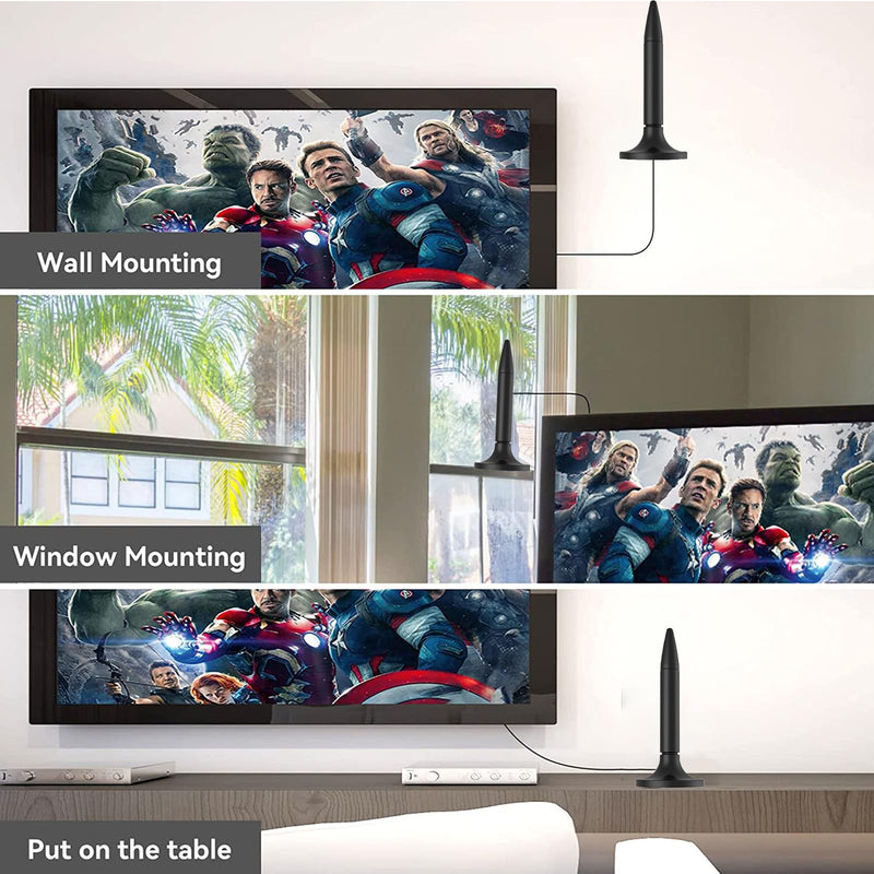 [AUSTRALIA] - TV Antenna, 2024 Newest HD Digital TV Antenna Indoor Outdoor 300+ Miles Range with Amplifier Signal Booster 4K HD Free Local Channels Support All Television - 10ft High Performance Coax Cable 
