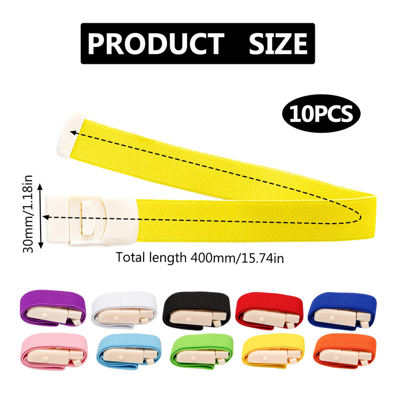 [AUSTRALIA] - Pilikoll Pack of 10 Vein Congestion with Release Buckle Storage Tube Tourniquet Blood Removal Highly Flexible Tourniquet Vein Stain Blood Removal for Camping Hiking Fighting Mountaineering Outdoor 