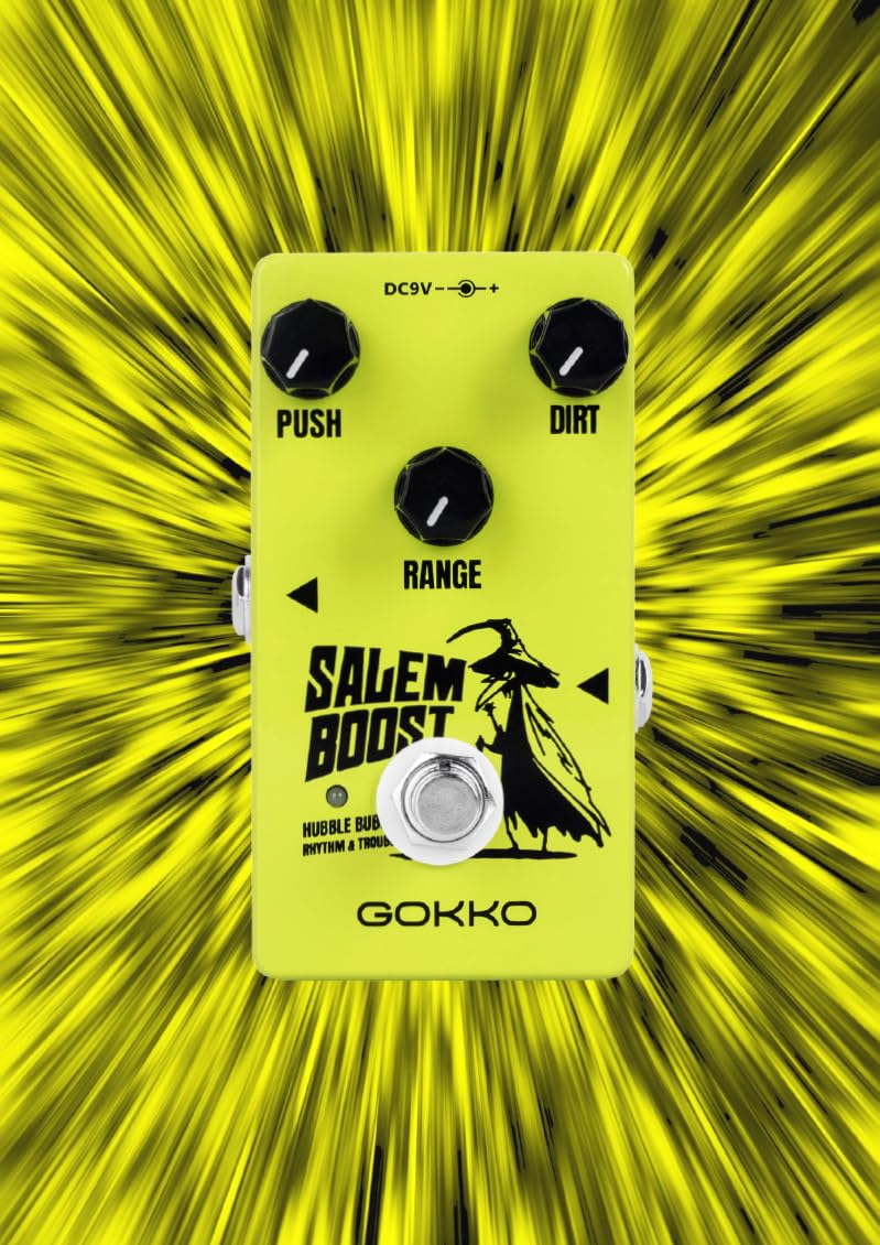 GK-60 Salem Guitar Effects Pedal – Treble Enhancer & Clean Gain for Electric Guitar – Vintage Rangemaster Style Overdrive Pedal