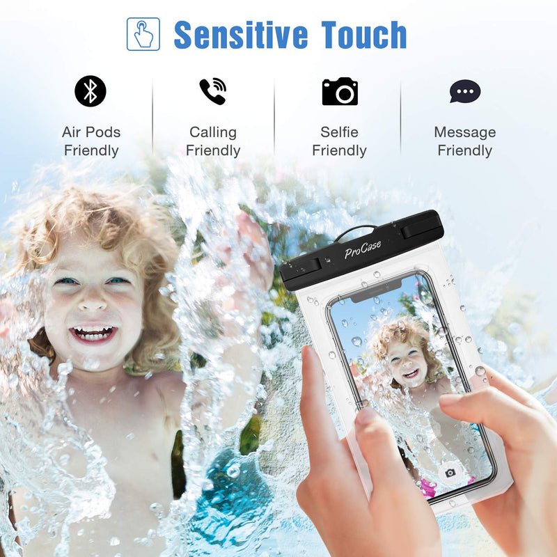 6 Pack Waterproof Phone Pouch Waterproof Phone Case for iPhone 15 14 13 12 11 Pro Max XS X, Cell Phone Pouch Holder with Lanyard for Galaxy S23 S22 S21 Pixel Up to 7.0" -Mixed Black /Blue/ Pink /Green /Yellow /Teal