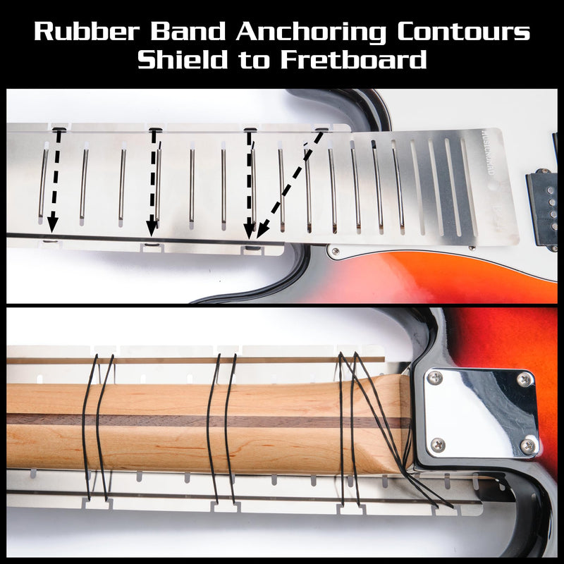 MusicNomad Fret Shield™ - Total Fretboard Protector Guard Tool for Fret Polishing on 4 and 5 String Bass Guitars with 34” Fret Scale (MN805)