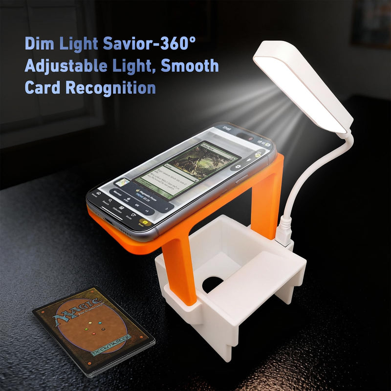 [AUSTRALIA] - Card Scanner - MTG Trading Card Standwith LED Light & Magnetic Base, Compatible with ManaBox App for Quick Scan & Price Check (Unsleeved Cards) 