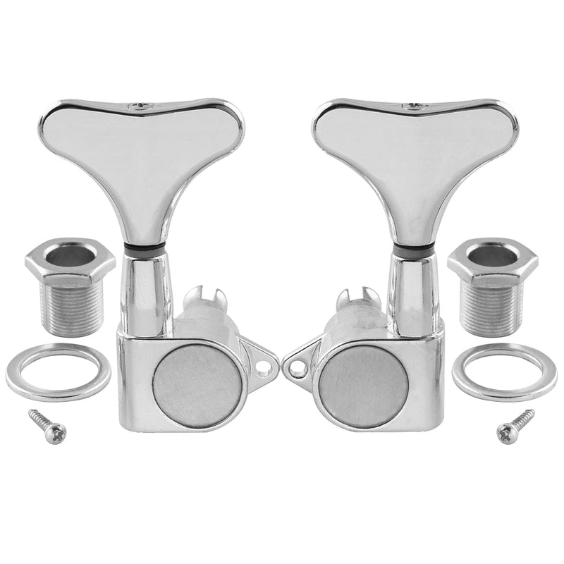 Musiclily Pro 2+2 Sealed Bass Tuners Tuning Keys Pegs Machine Heads for Ibanez Style Precision Jazz Bass, Chrome
