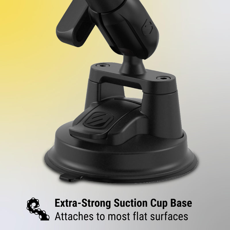 Scosche MP2WD2HD MagicMount™ Pro2 XL Heavy Duty, Strong Suction Cup Cell Phone Mount with Long Arm Windshield/Dashboard Phone Holder and Anti-Shake Stabilizer for iPhone, Android, Tablet, Car, Truck MagSafe - Extendo Window / Dash Suction Pro