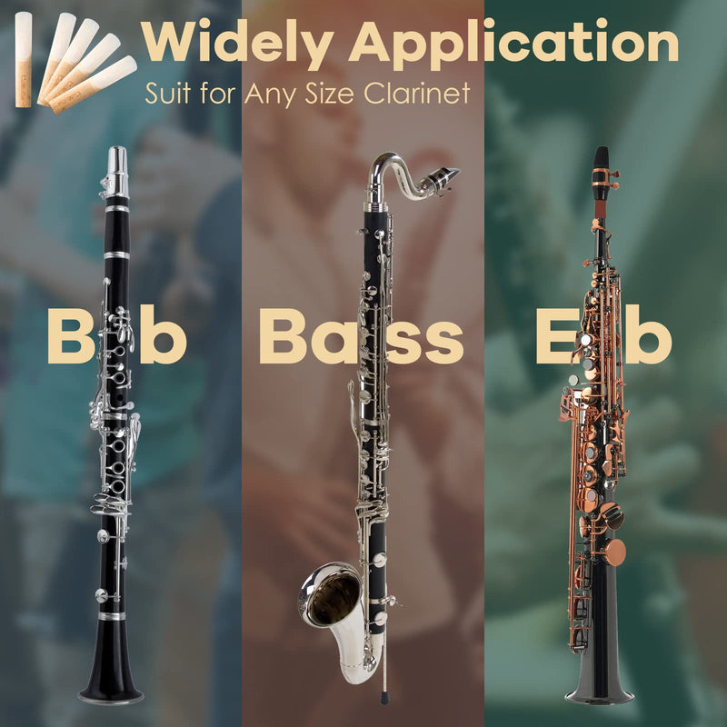 Clarinet Reeds 2.5, CeMeow Traditional Reeds for Clarinet Beginner 10Pack with Plastic Box, Thinner Reed Tip Advanced Cutting Technology for Clarinet Beginner and Player Strength 2.5