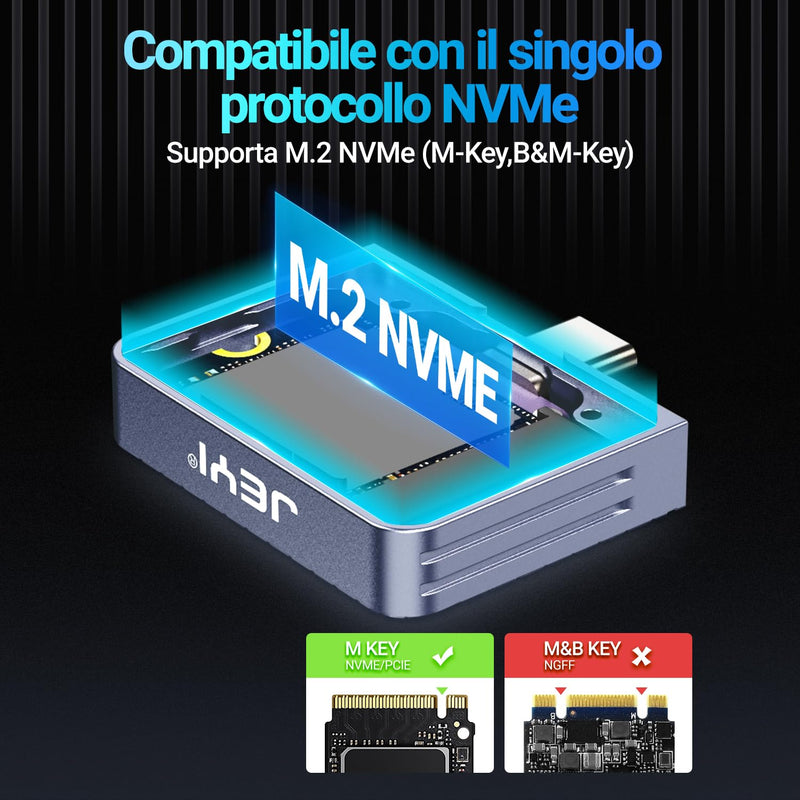 JEYI 2230 Only M.2 Enclosure, Direct-Attached Wireless USB C 10Gbps M.2 NVMe SSD Enclosure Adapter, 2tb Max - i9 Zebra 2230C i9_Zebra_2230C