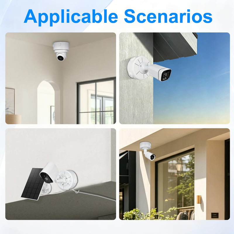 2026 New Security Camera Junction Box, Wall/Ceiling Mount for Indoor/Outdoor Camera, Weatherproof Cable Management Mount for Bullet Dome IP Cameras & Solar Panels. (4) 4