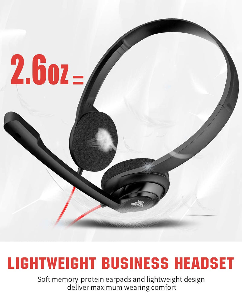 NUBWO USB Headset with Microphone for Laptop PC, headphones with Noise Cancelling Microphone for Computer, On-Ear Wired Office Call Center Headset for Boom Skype Webinars, In-line Control, Lightweight 1 Unit