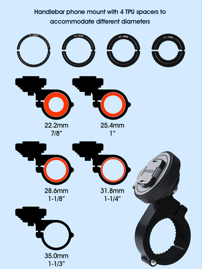 Series Q [ Quad ] Bike/Motorcycle Handlebar Phone Mount + Silicone Adapter