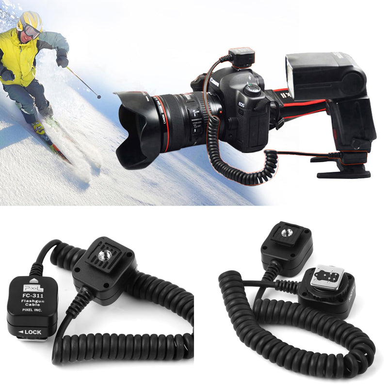 [AUSTRALIA] - PIXEL 5.91' / 1.8m E-TTL Off Camera Flash Speedlite Sync Cord Hot Shoe Cord Compatible with Canon T8i, T7i, T6, T6i, T5, T5i, SL3, 90D, 80D, 77D, 60D, 7D, 750D,6D2, 5D, M3, M5, M6 etc, Replaces OC-E3 