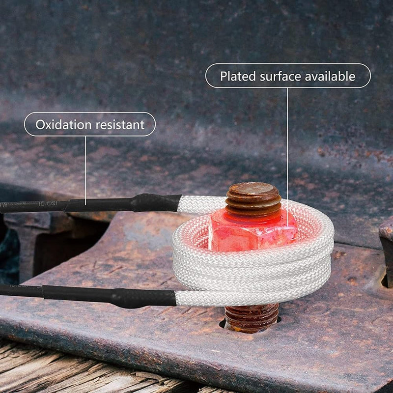 Uadme Induction Heating Coils, 4 Pieces Induction Heating Coil, Flameless Induction Heating Accessories, 3.0 mm Brass Core Electric Heat Induction Coil Set for Removing Nuts and Screws