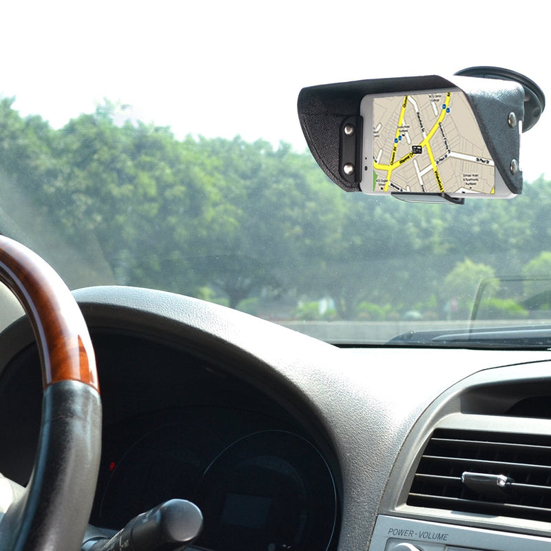 TFY Universal Phone Sun Shade & Glare Visor Shield for 4.5 to 6.1 Inch Smartphones - Compatible with iPhone 15/14 / 13/12 / XS/XR / 8 / SE