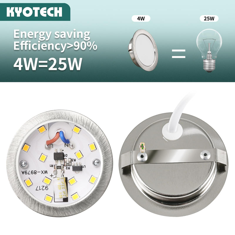 [AUSTRALIA] - LED Recessed Spotlight 230 V G4 3.5 W 4000 K Neutral White 260 LM Furniture IP44 Recessed Light Kitchen Borehole 55-58 mm and 20 mm Flat Set of 3 Nickel-3 
