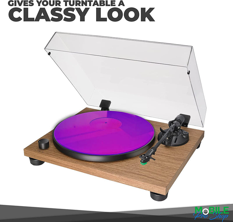 Acrylic Turntable Mat - Acrylic Slipmat for Vinyl LP Record Players - Improves Sound Quality & Provides Tighter Bass - Anti Static Platter mat (Purple_lit) Purple_lit