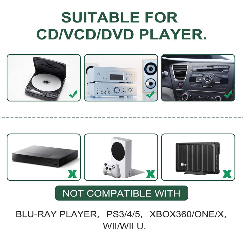 CD/VCD/DVD Player Cleaner Kit, Laser Lens Cleaning Disc with Double Brush Cleaning System, Set 2