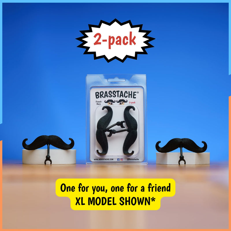 [AUSTRALIA] - Brasstache 2.0 for Kids - (2-pack) Clip-on Mustache for Brass Players, Original Mustache Size (French Horn) French Horn 