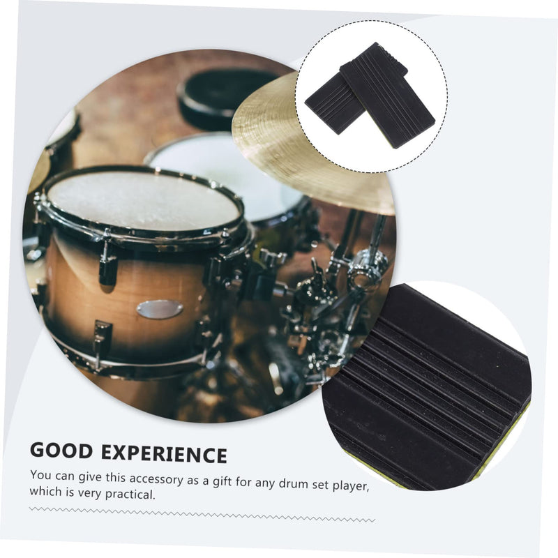 1 Pair Bass Drum Non-slip Rubber Pad Jazz Drum Pedal Guards Kick Drum Pedal Pad Bass Drum Hoop Protector Rubber Drum Hoop Guard Percussion Instrument Part Drum Supply Cushion Metal