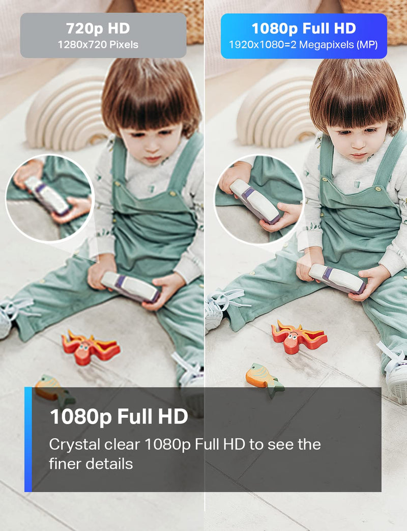 TP-Link Tapo 1080P Indoor Security Camera for Baby Monitor, Dog Camera w/ Motion Detection, 2-Way Audio Siren, Night Vision, Cloud & SD Card Storage, Works w/ Alexa & Google Home (Tapo C100) 1080P 1-Pack