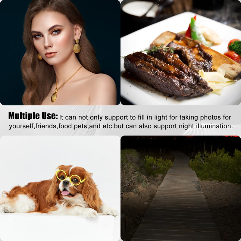 Mini Ring Light for Phone, Starkik Rechargeable Cell Phone Selfie Light Clip On for iPhone, Laptop, Make up, Portable Phone Light (White) mini ring light M