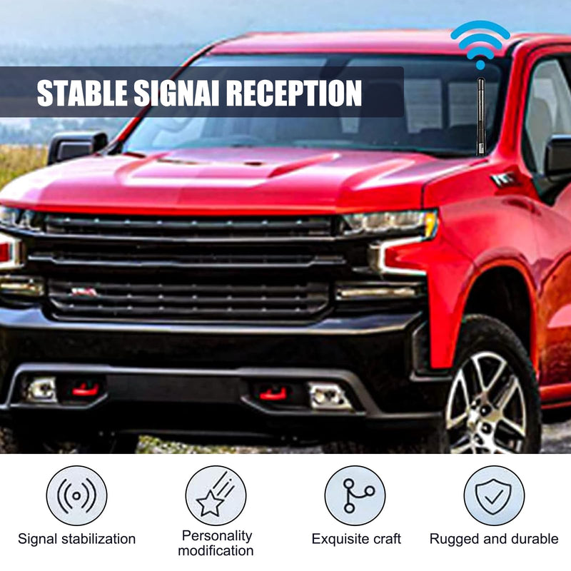 1 PC Car Radio Antenna with Screw, Aerodynamic Design, Waterproof Carbon Fiber Vehicle Signal Receiver, Universal 4.72In Automotive Antenna Replacement (Black #American Flag) Medium Black #American Flag