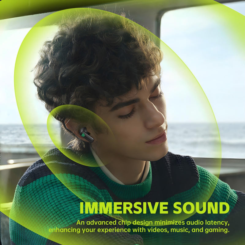 ANCwear Mecha LED Wireless Earbuds with Spin-Activated Light-Up Case | Bluetooth 5.3 earbuds with 13mm drivers, DIY stickers and USB-C charging for music, videos, calls, travel and everyday use Crimson