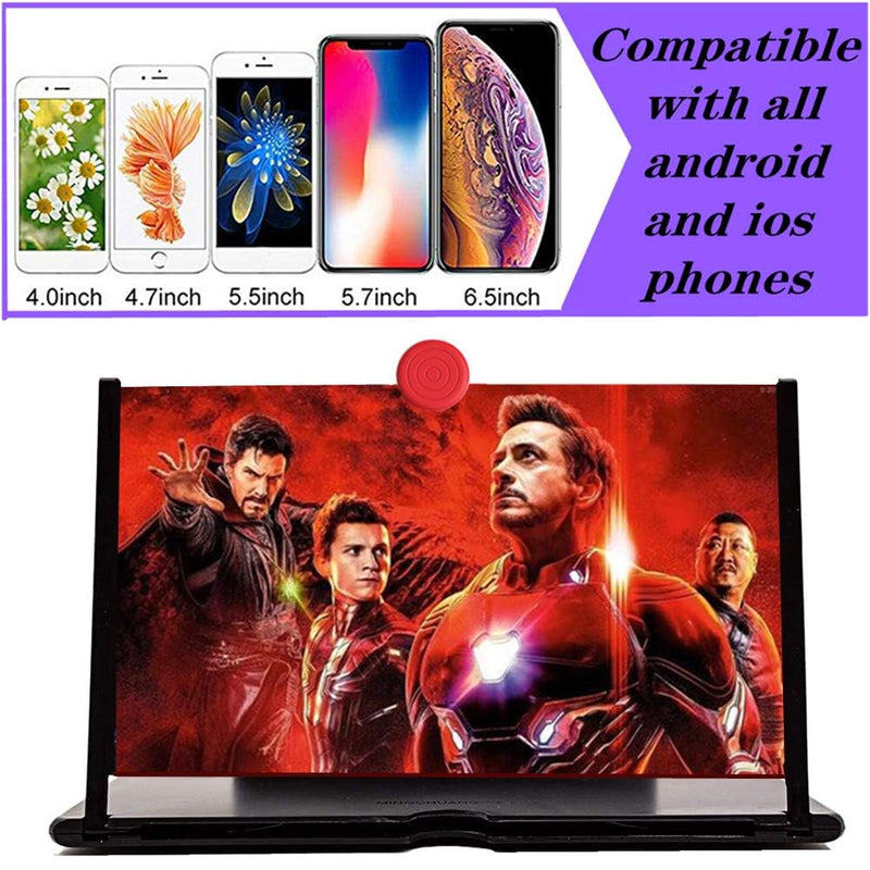 3D HD Screen Magnifier Stand Amplifier Projector Screen for Movies, Videos,and Gaming. Foldable Mobile Phone Holder,Mobile Accessory Supports All Smartphones