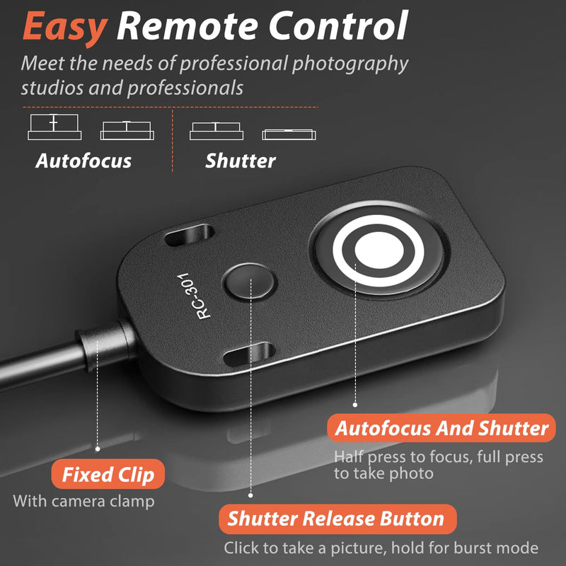 for NK Remote Cable RC301-DC2 Small Shutter Release Remote controlDF,Z5.Z6.Z6II,Z7,Z7II,D7100,D7200,D750,D600,D610,D90 D5600,D5300,D3300 Short Button (RC301-DC2 NK 11.8in/30cm) RC301-DC2 NK 11.8in/30cm