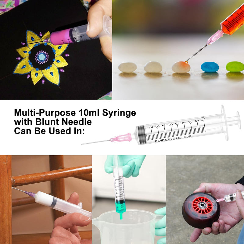 10 ml Plastic Syringe with Needle Pack of 10 Syringes Individually Packed Durable Colostrum Syringes Versatile Dosing Syringes Reusable Liquid Syringe Measuring Syringe for Garden