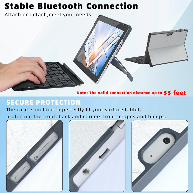 Keyboard Case for Surface Go 3 / Surface Go 2 / Surface Go, 7 Color Backlight Magnetic Detachable Bluetooth Keyboard with Trackpad, Rechargeable Keyboard for Surface Go - Black Black Surface Go 3/2/1 Keyboard Case - Backlit