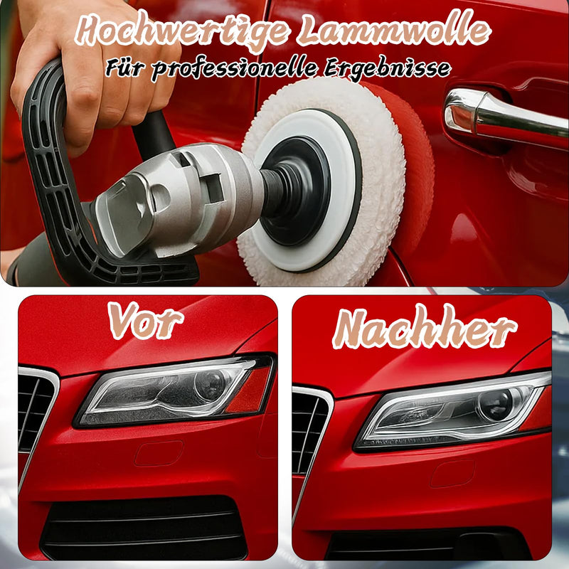 Polishing Machine, Polishing Attachment Cordless Screwdriver, 4 Pieces Polishing Hoods, 250 mm Polishing Pads, Lambswool Polishing Discs for 220 mm-250 mm Polishing Machines, for Car Paint Care, Wax