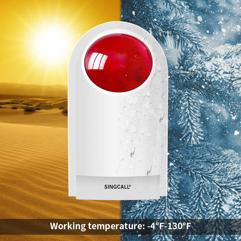 [AUSTRALIA] - Remote Emergency Strobe Siren Alarm Kit Waterproof Outdoor Loud Panic SOS Warning System for Business Home Shop Hotel School 300ft 1 Red Flashing Siren+ 2 Call Buttons 