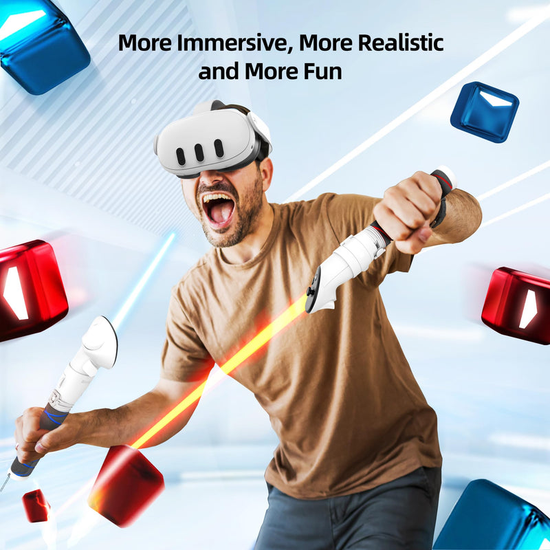 AMVR Handle Attachments and Upgraded Controller Grips Cover Compatible with Meta/Oculus Quest 3 Controller Accessories(Not for Charging Dock)