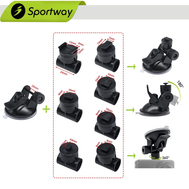 S40 Dash Cam Suction Mount (3rd Gen) with10pcs 360 Rotating Joints Compatible for Rexing, Old Shark, Yi, TOGUARD, Compark, Kingslim, Crosstour and Most Dash Cameras, DVR, GPS