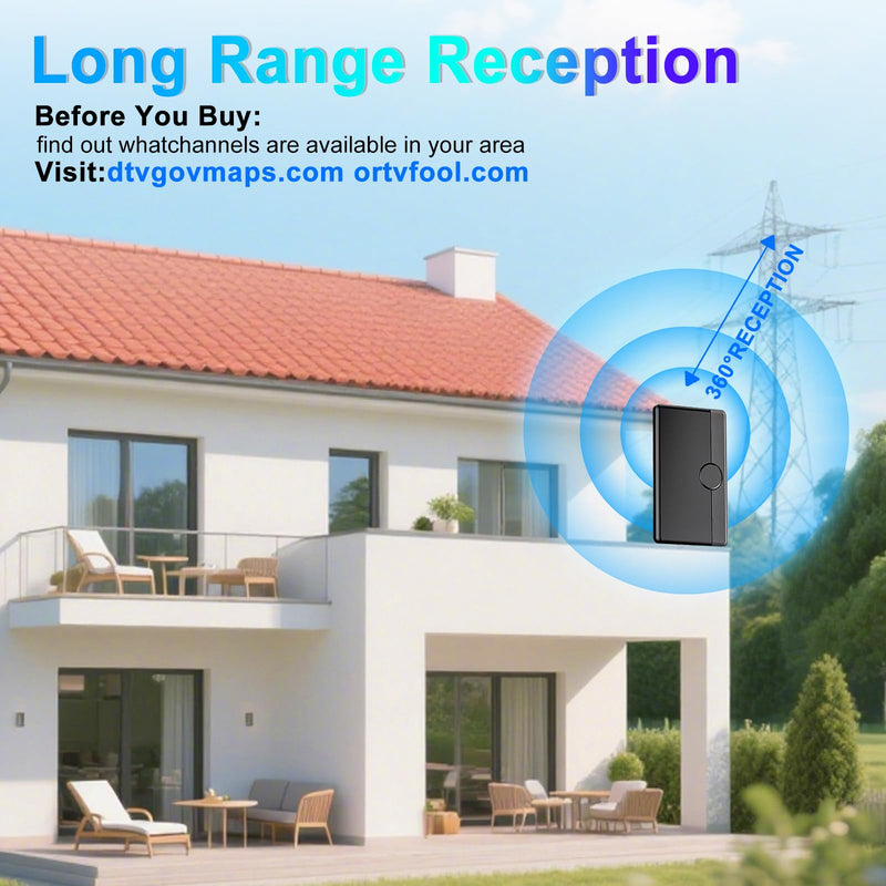 TV Antenna Indoor Outdoor 2026 for Smart/Old TV for Long Range 360° Reception and Local Channels Digital HD Antenna with Amplifier Signal Booster Supports 8K 4K 1080p - 26.2 ft HDTV Coax Cable