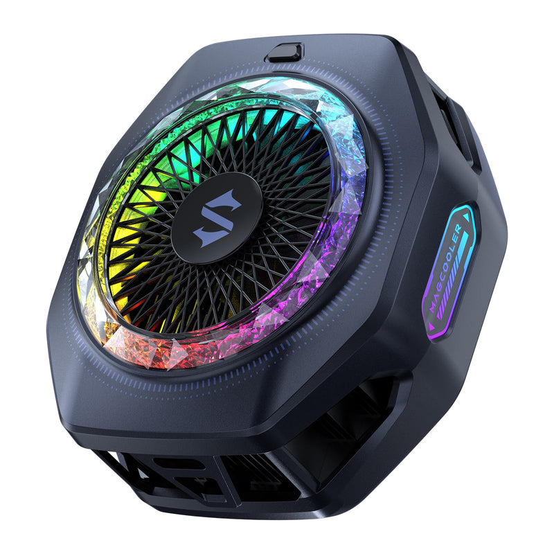 Black Shark Magnetic Phone Cooler 5 Pro - 18 Addressable RGB LEDs, Detachable Grip, APP-Controlled Thermostatic Cooling Fan for iPhone MagSafe/Android/iPad -Gaming/Streaming/Photography 5 Pro Black