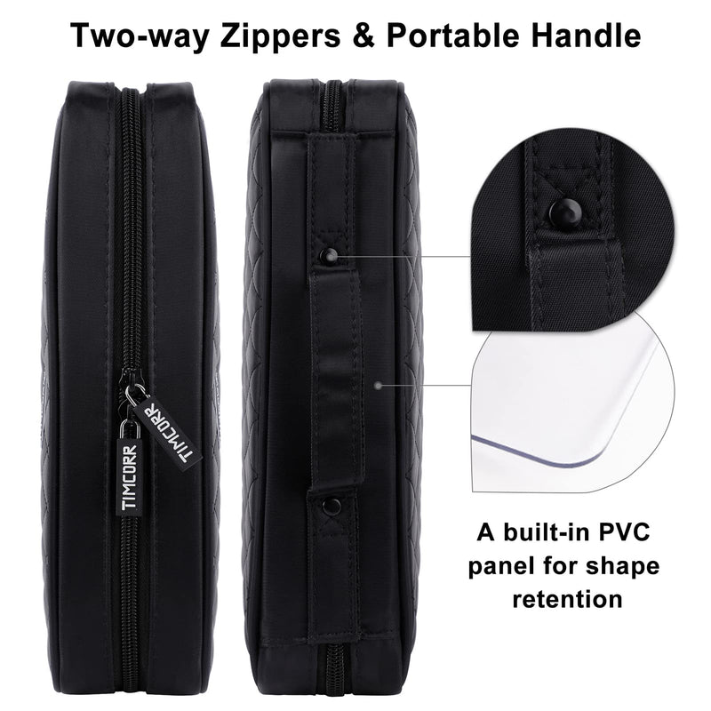 160 Capacity Black Plastic CD DVD Case Organizer with PVC Panel for Portable Storage and Travel 160 Capacity Black