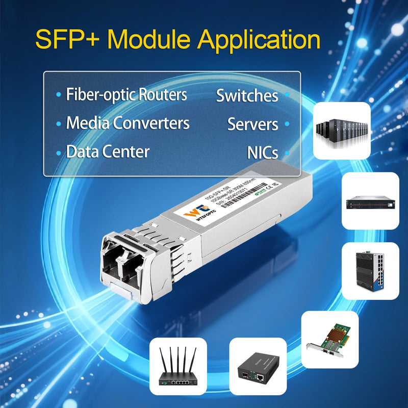 10G SR SFP Transceiver 2 Pack, 10gb Optical SFP+ LC Module Multimode 300m | 10Gbe SFP Module MMF 850nm, Compatible with Cisco SFP-10G-SR, Meraki, Mikrotik, Ubiquiti, Open Switches (NOT for Intel) 2 Pack)10G-SR: 300m