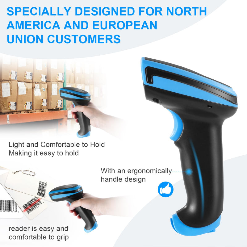 [AUSTRALIA] - Barcode Scanner Onewscan Wireless 1D Laser Bar Code Scanners with Stand 2.4G Wireless & USB Wired Connection Plug and Play Handheld Bar Code Reader 652wl 