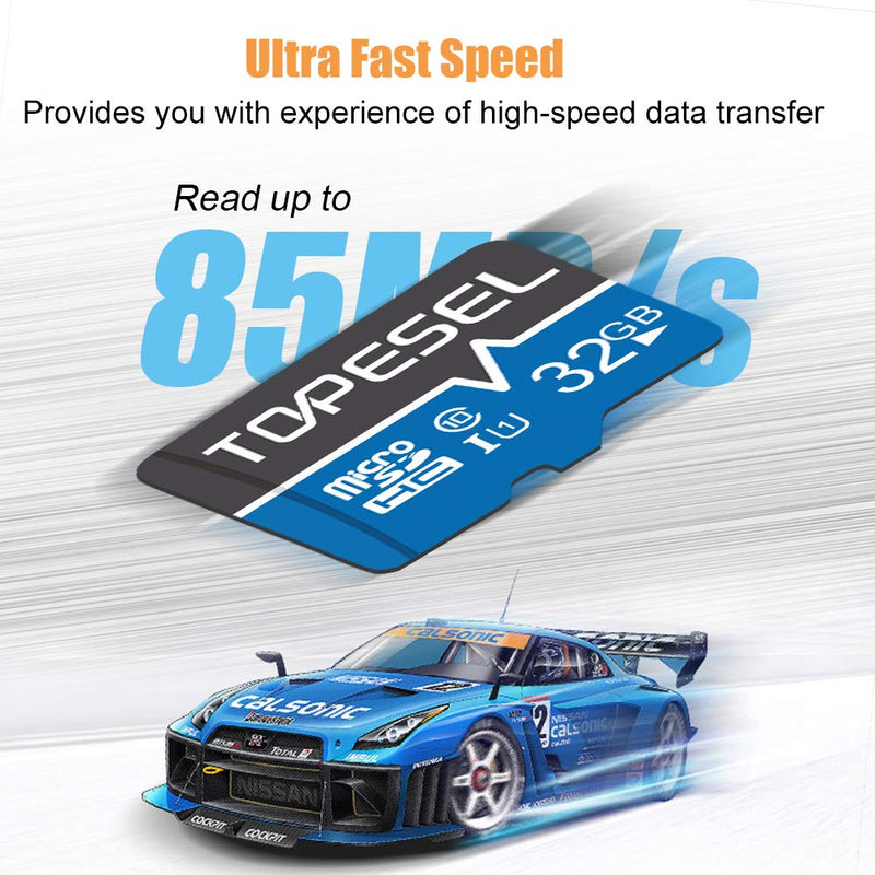 TOPESEL 32GB Micro SD Card 2 Pack Memory Cards Micro SDHC UHS-I TF Card Class 10 for Camera/Drone/Dash Cam(2 Pack U1 32GB) 2pack