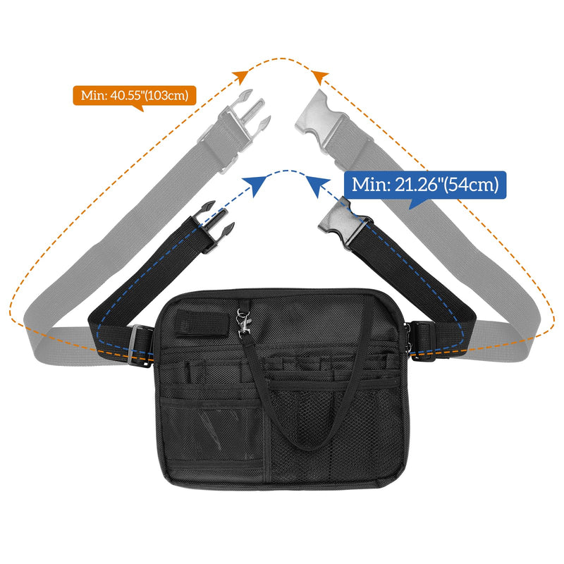 ProCase Nurse Fanny Pack, Lightweight Utility Organizer Pouch for Medical Supplies, Stethoscope, Scissors for RN EMT -Black, Large Black
