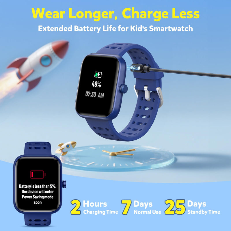 Gydom Smart Watch for Kids, Without/with APP Mode, 1.83" Touchscreen Fitness Tracker Watch, Heart Rate/Sleep Monitor, IP68 Waterproof Pedometer, Puzzle Games for Girls Boys Teens 5-16, 81 Sport Mode