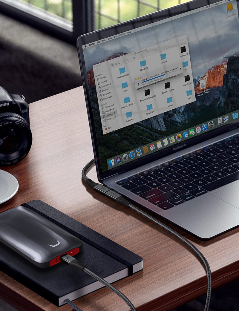 XAOSUN 240W USB 4 Cable for Thunderbolt 4, 3.3FT Right Angle Thunderbolt 4 Cable 90 Degree, 40Gbps [USB-IF Certified] USB C to USB C Cable 8K@60Hz, for MacBook, SSD, Docking, eGPU and iPhone 16